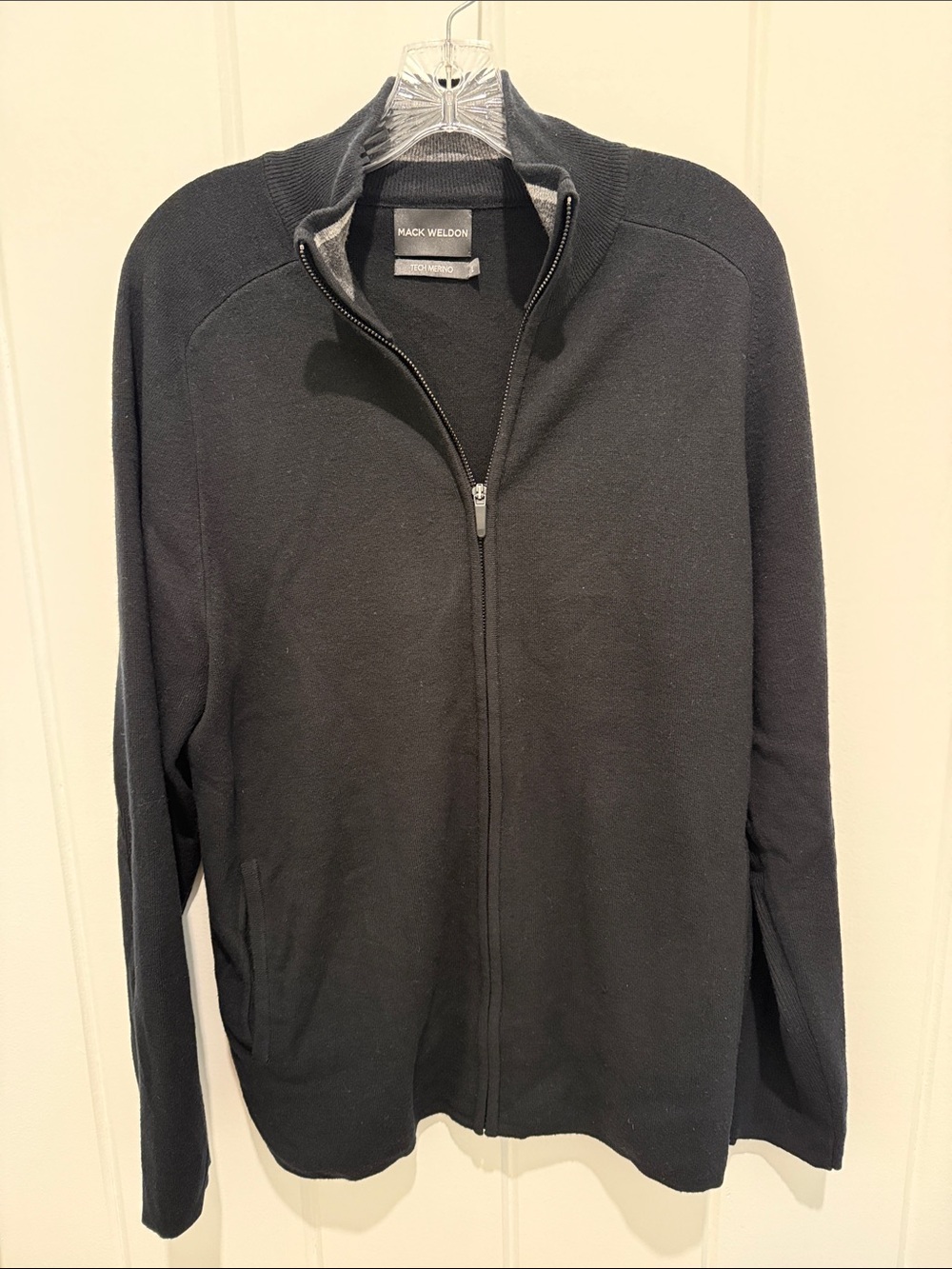 Mack Weldon Black Full-Zip Men's Sweater Jacket